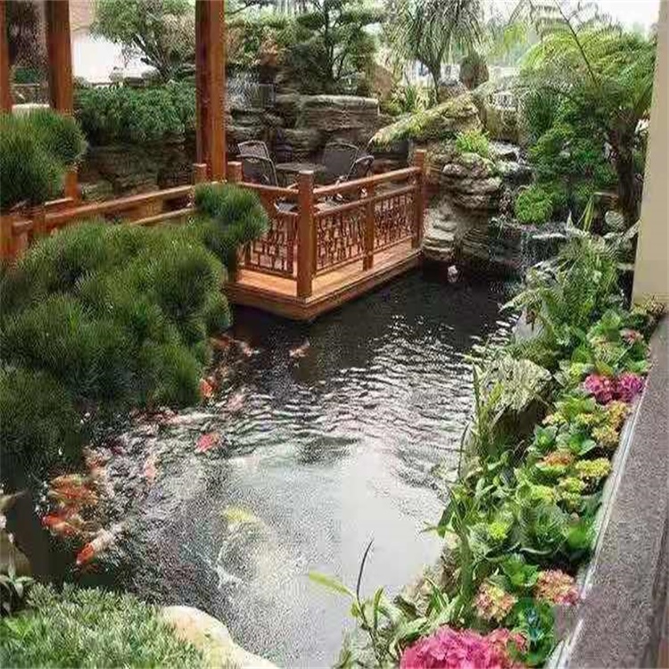 丹徒别墅庭院景观设计鱼池